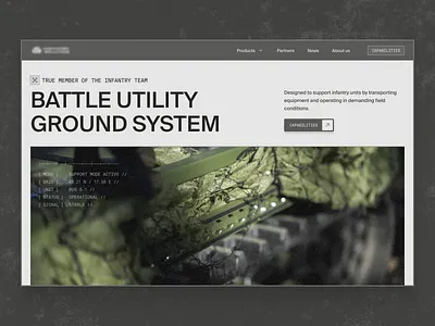 Hero concept for a defence company army cinematic defense hero landing page military modern uiux userexperience webdesign
