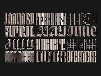Lettering the Months grain grain texture letter type typography