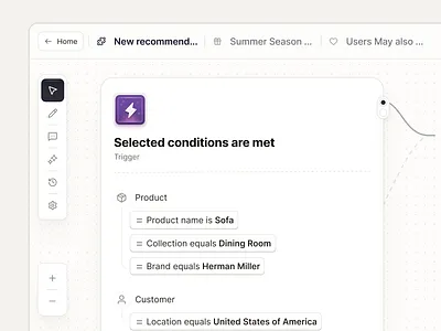 ShopStories – ecommerce logic builder builder clean dashboard design ecommerce logic minimal saas simple ui voit widget xandovoit