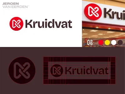 Kruidvat - Logo Redesign branding cosmedic discount dutch freelance logo design gradient health jeroen van eerden k kruidvat lettermark logo logo grid modern logo design monogram redesign shop store typography visual identity