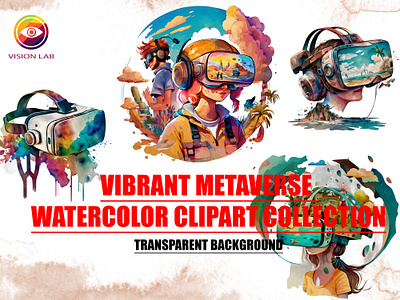 Metaverse Clipart clipart colorfull design graphic design illustration metaverse watercolor