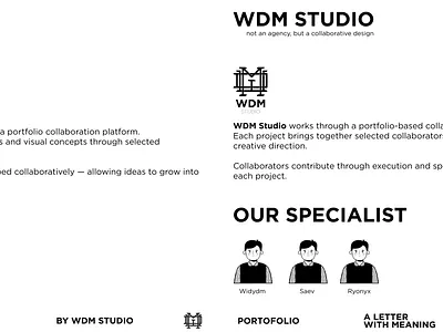 WDM STUDIO anime branding graphic design hand drawing logo monogram ui visual identity