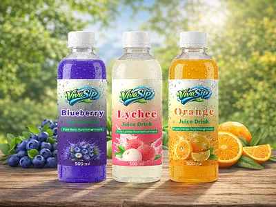 Fruit Flavored Beverage Label & Packaging Design beverage packaging bottle label design brand identity branding design fmcg packaging food packaging fruit packaging graphic design juice bottle design label design minimal label design packaging design product label product packaging
