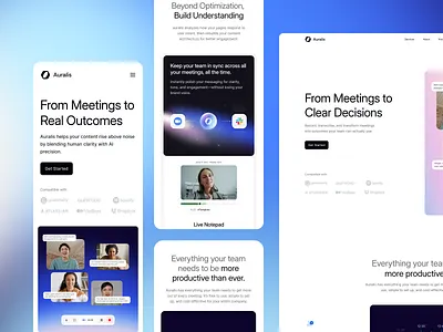 Notetaker AI - Website Mobile Responsive business clean gradient landing page meet meeting mobile modern notetaker platform professional responsive saas ui ux web design website