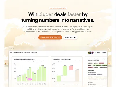 Hero Section design for Klaro branding ui web design