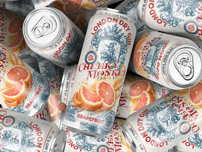 Cheeky Monkey GIN Packaging & Logo Design with branded materials branding graphic design logo
