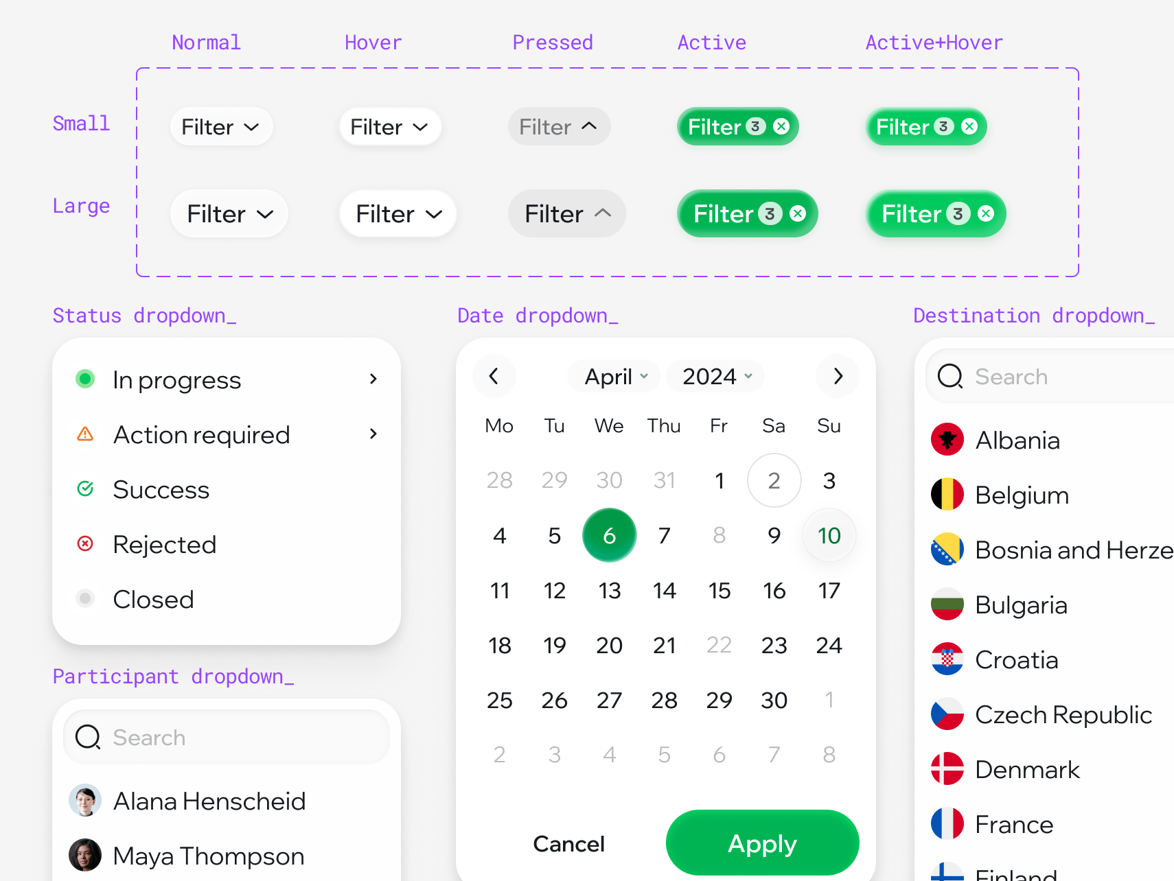 Filter System Components b2b components dashboard design system filter fintech product design saas ui ui ui components ux