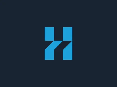 H geometric h icon logo monogram negative refresh sharp space startup symbol