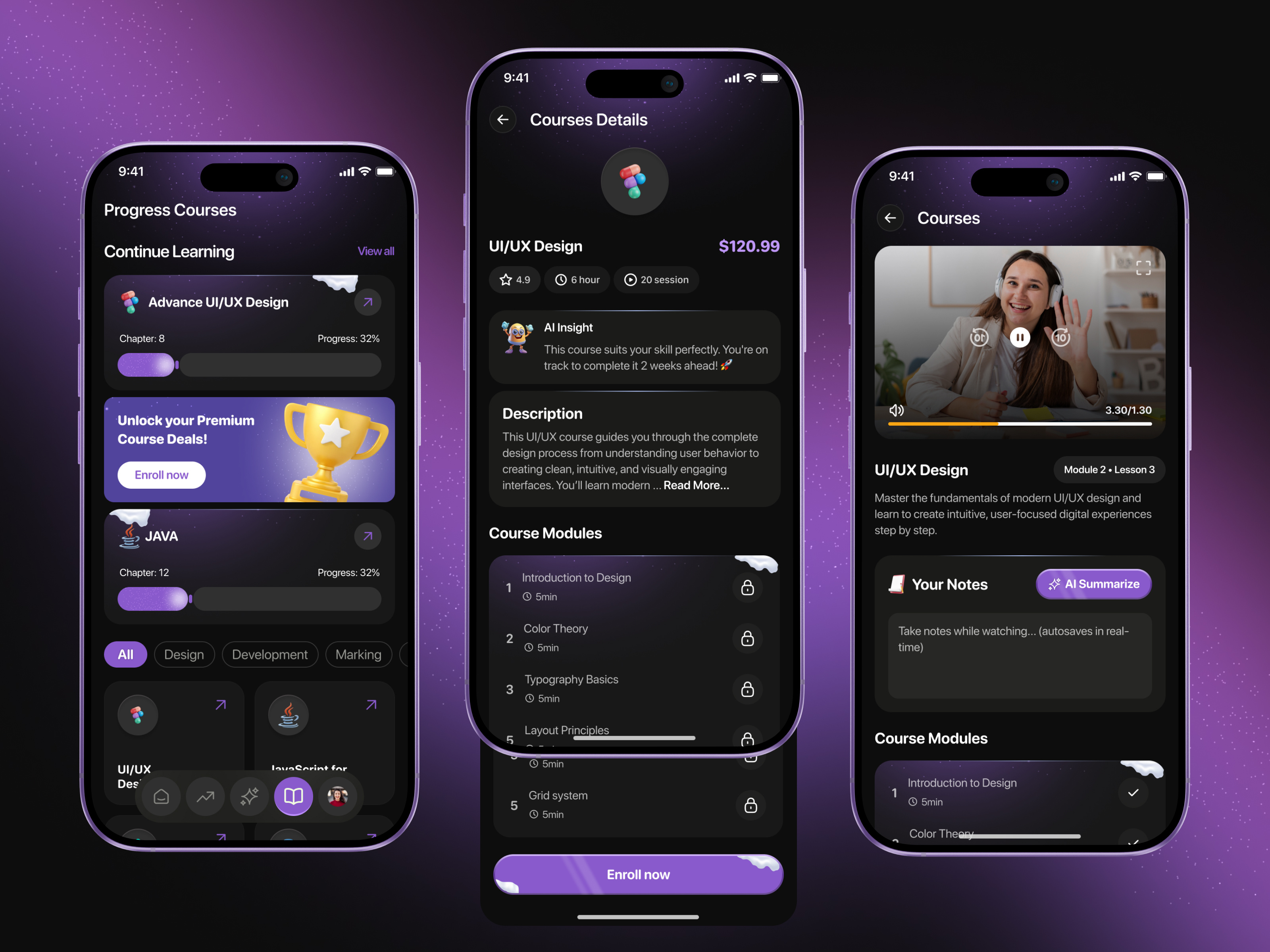 Online Learning App | AI Learning Mobile App Design ai ai app ai learning app design app ui app uiux design e learning e learning app focotik ios app learning mobile app design mobile learning app online learning app ui ui design ui ux design