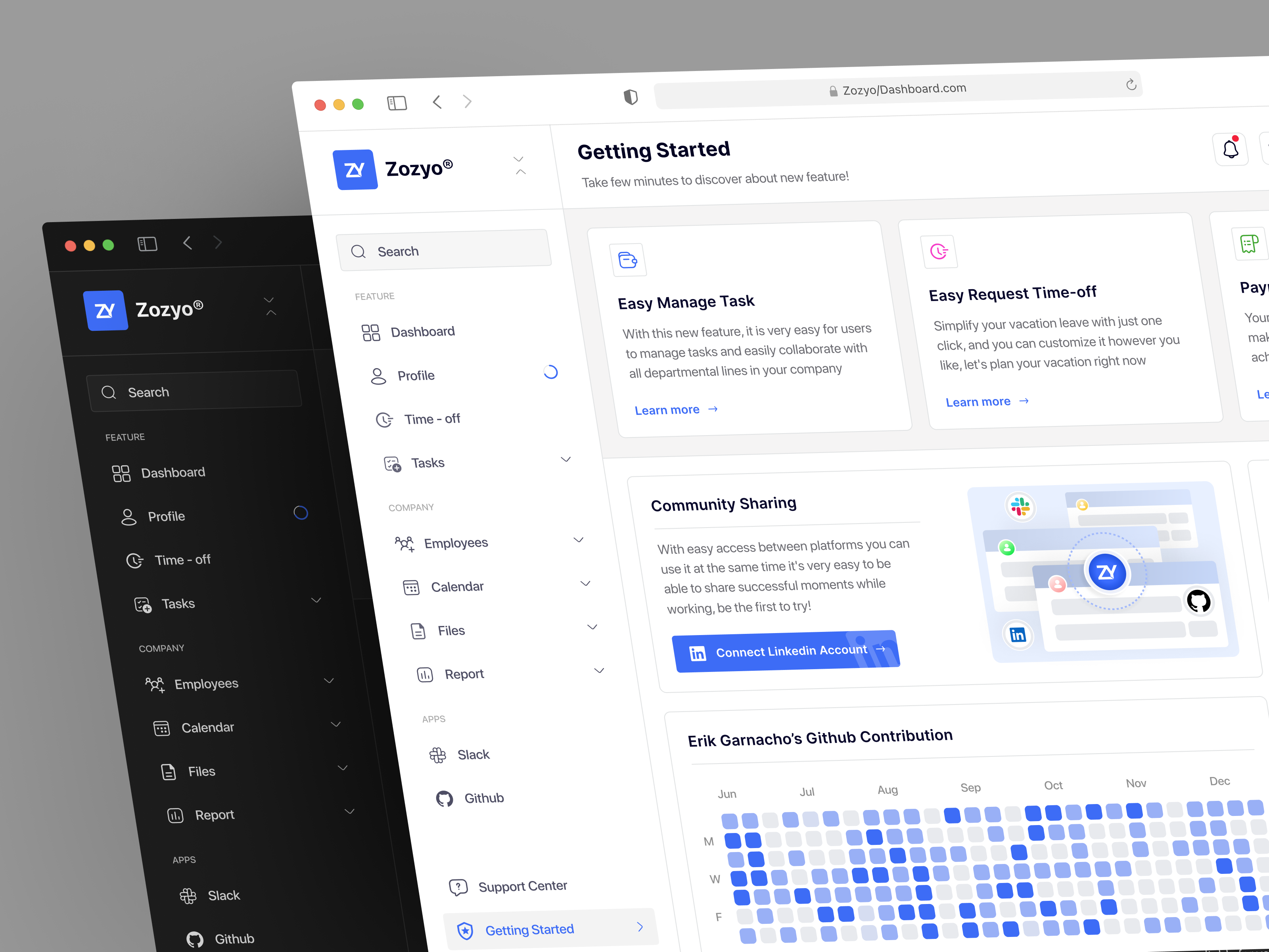 Zozyo® - HR Dashboard clean design get started getting started hr hr apps hr management hr platform hr platfrom hr service hr website hrd human resource overview page saas saas landingpage task task apps task dashboard task management website design