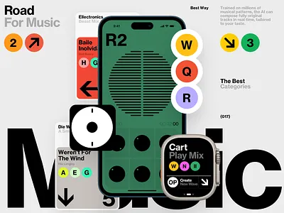 Road Music ai dashboard design homepage illustration interface ios iphone minimal mobile mrtro os social song sound