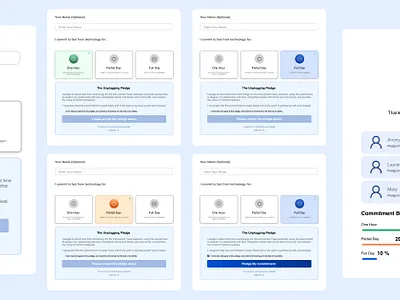 Pledge Form UI app branding dashboard faithtech form graphic design pledge ui