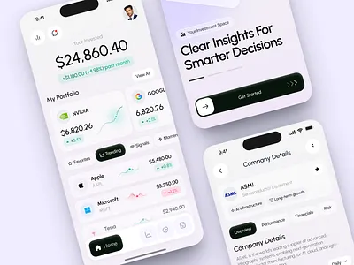 CapitalEdge – Smart Portfolio Management App design digital interface investment mobile app modern product service smart trading ui ux