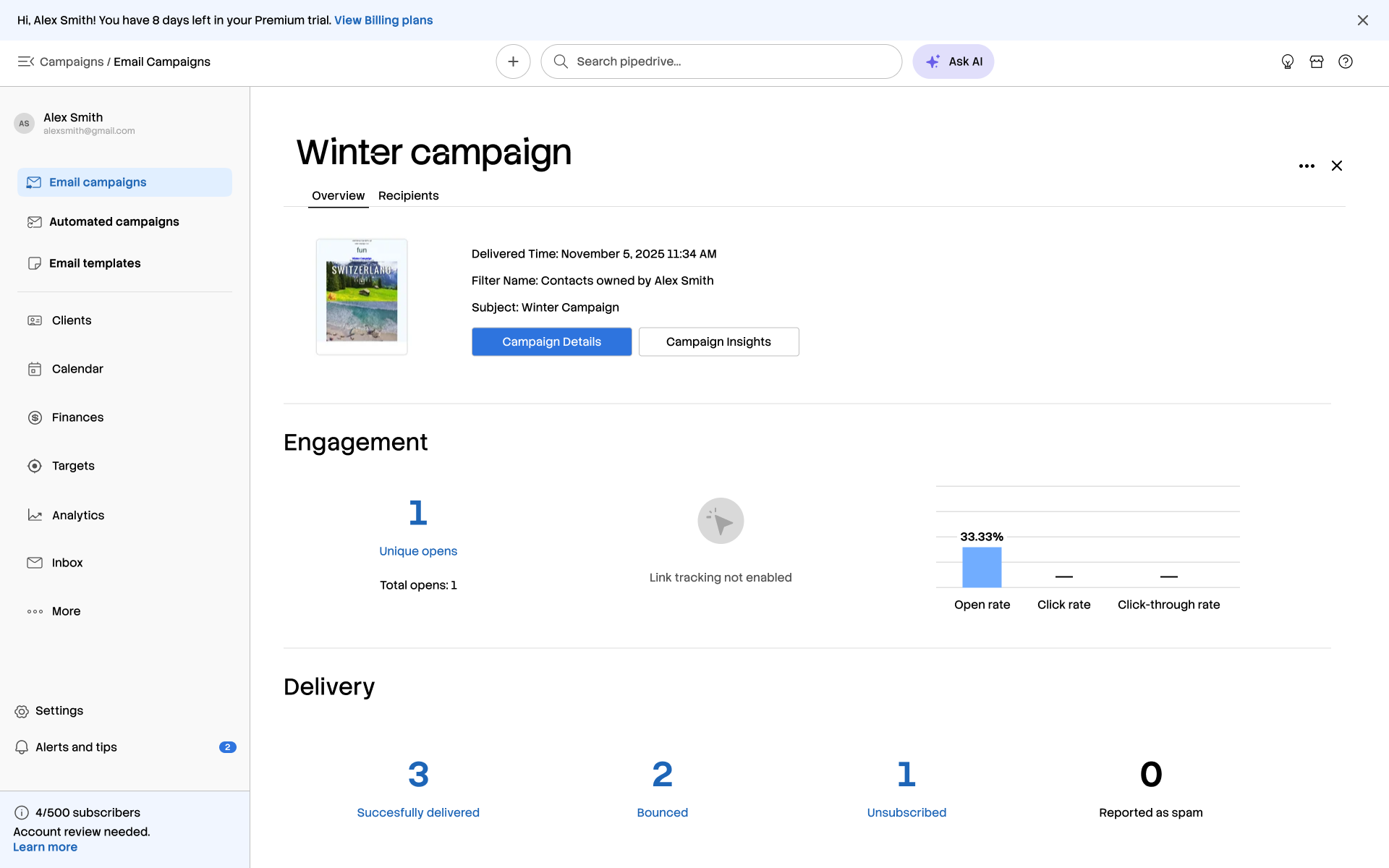 pipedrive.com redesign - dashboard