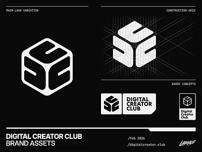 Digital Creator Club Logo brand c club creator cube d dcc grid hexagon identity letter logo mark monochrome monogram symbol type typography