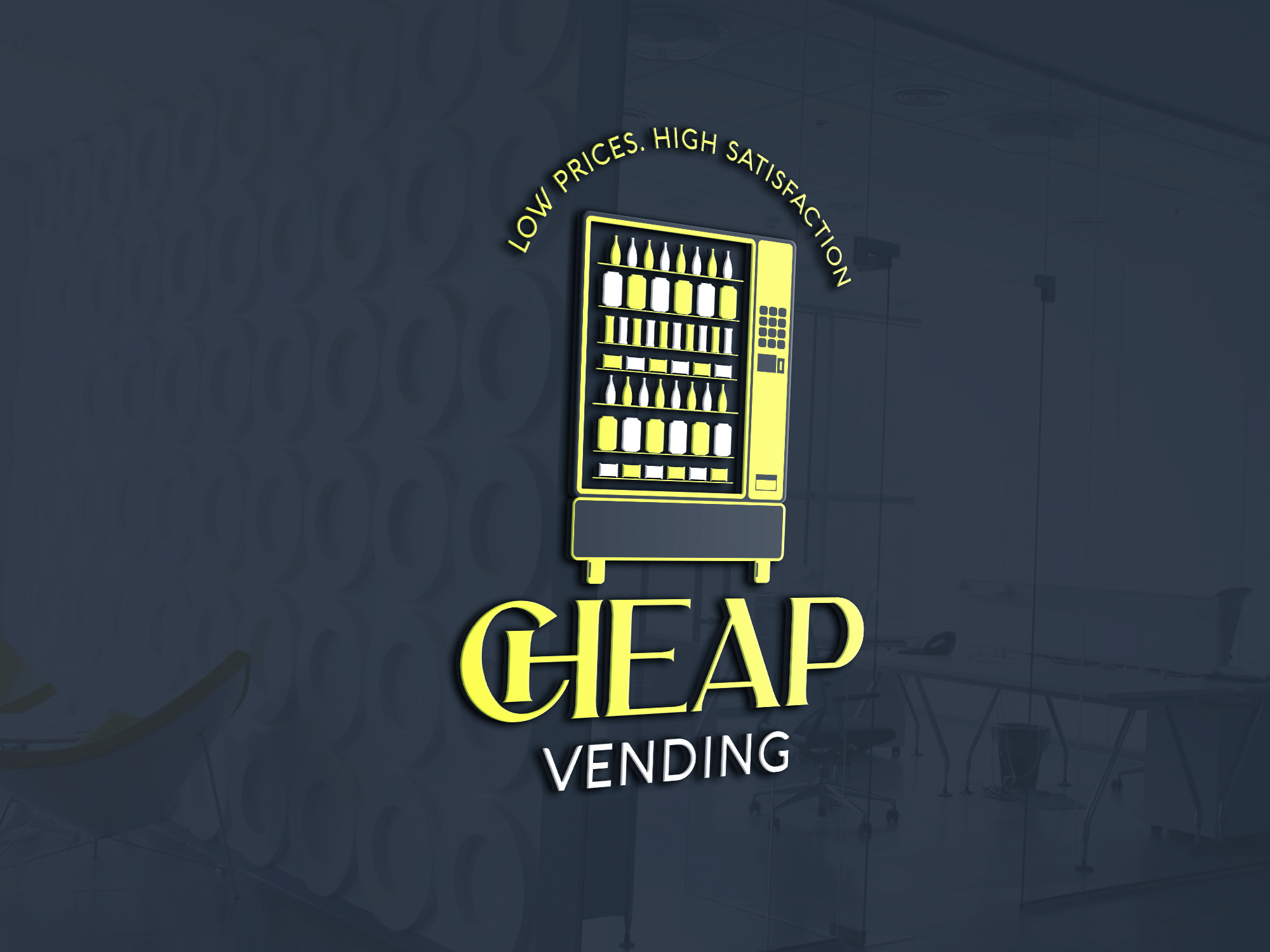 Cheap Vending Logo Design | Modern Food & Snack Vending Machine 3d logo mockup brand identity cheap vending clean typography convenience store branding cyberavanza food business logo food vending logo minimal logo modern logo design neon logo professional logo retail logo design signage logo snack machine logo startup branding vending logo vending machine brand