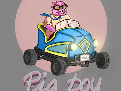 Pig boy design illustration