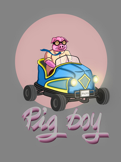 Pig boy design illustration