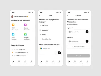 Lvia — AI-Powered Chat Experience ai ai chat app chat chatbot ios app minimal ui mobile modern ui saas ui ux