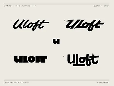 Uloft: logotype exploration architecture authentic bold branding calligraphy custom flow handlettering iconic lettering loft logo modern original playful script standout type typography wordmark