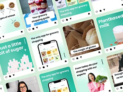 Foodtech app social media posts design - instagram posts carousels graphic design instagram post post design posts smm social media