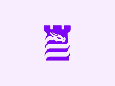 Dragon Tower Logo Design branding castle castle logo dragon dragon logo graphic design icon logo mascot tower