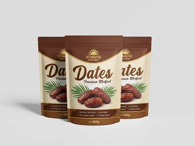Dates Pouch Bag & Packaging Design bag branding business business identity dates label design marketing pack package packaging packing pouch ramadan vintage label