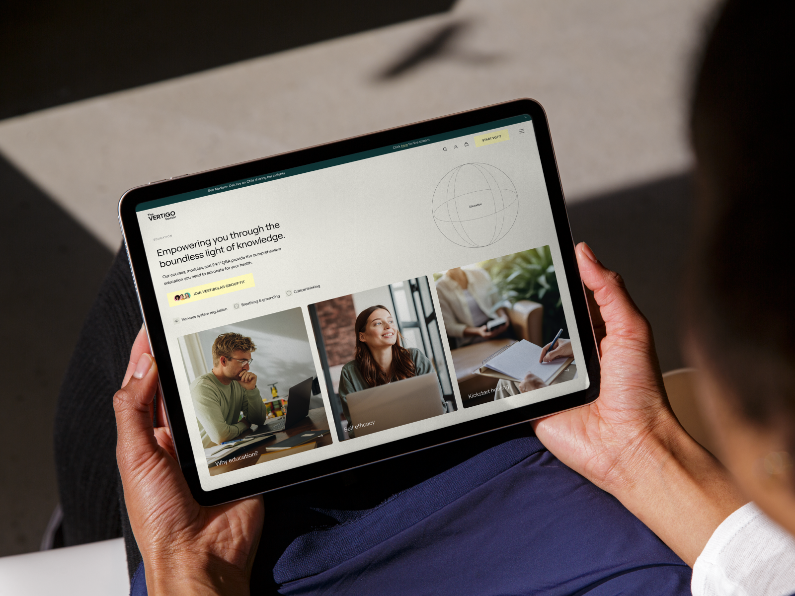 The Vertigo Doctor Website animation branding care desktop digital doctor health homapage identity landing minimal motion graphics platform popup portfolio ui ux vestibular web website