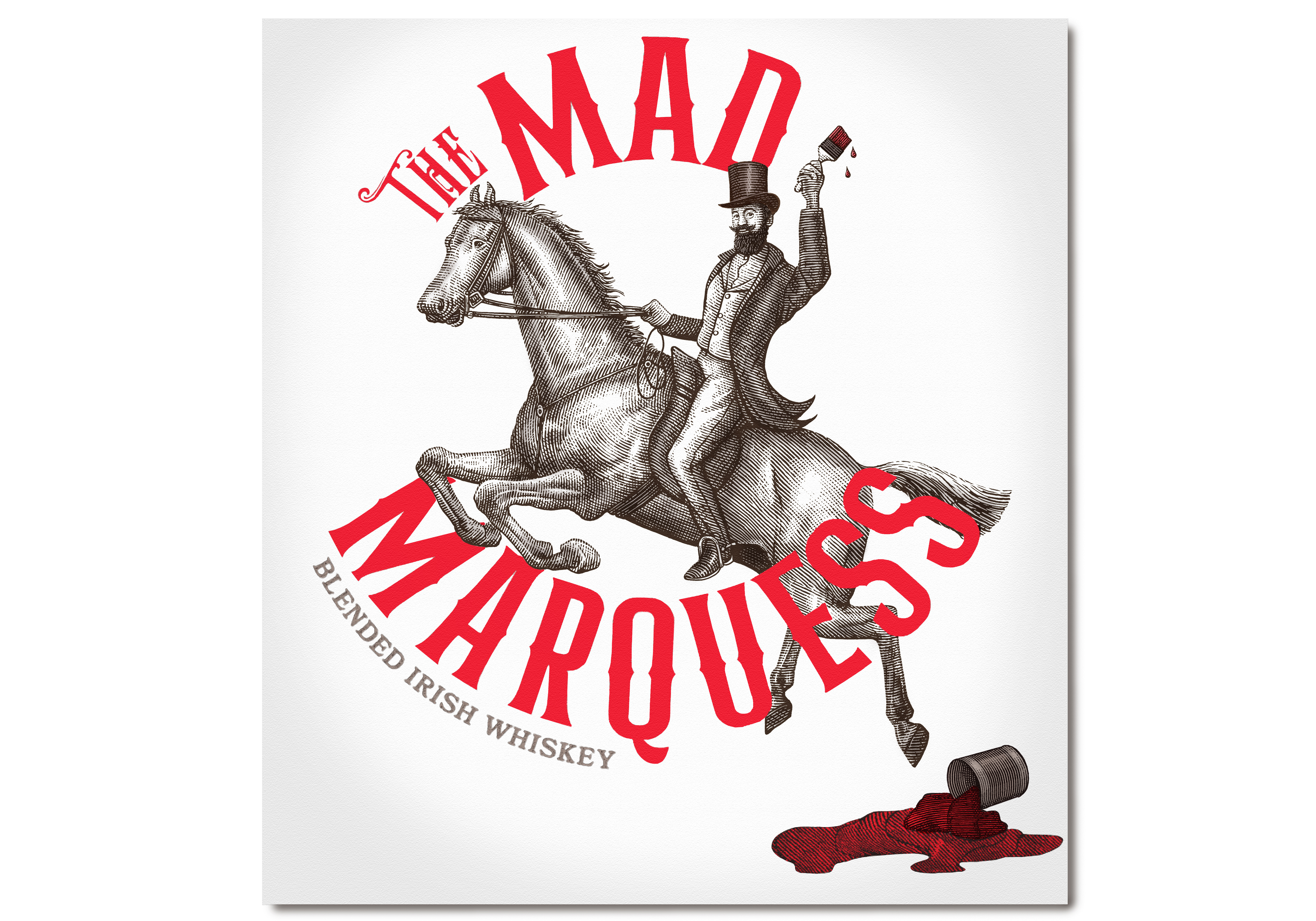 The Mad Marquess Label Illustrated by Steven Noble artwork branding design engraving etching illustration ink label line art pen and ink scratchboard steven noble woodcut