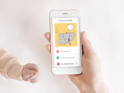 UX/UI design for a personalized playlist app for kids app musicapp musicplayer phone responsive ui uidesign ux uxdesign uxui uxuidesign
