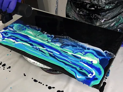 Midnight Tide – A Cosmic Ocean Acrylic Pour 🌊 acrylic acrylic paint art branding design illustration paintings pouring tutorial