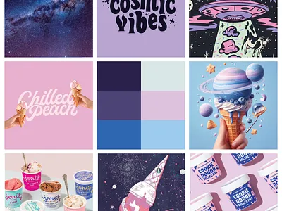 Mood board design for an Ice Cream Shop branding graphic design identity logo