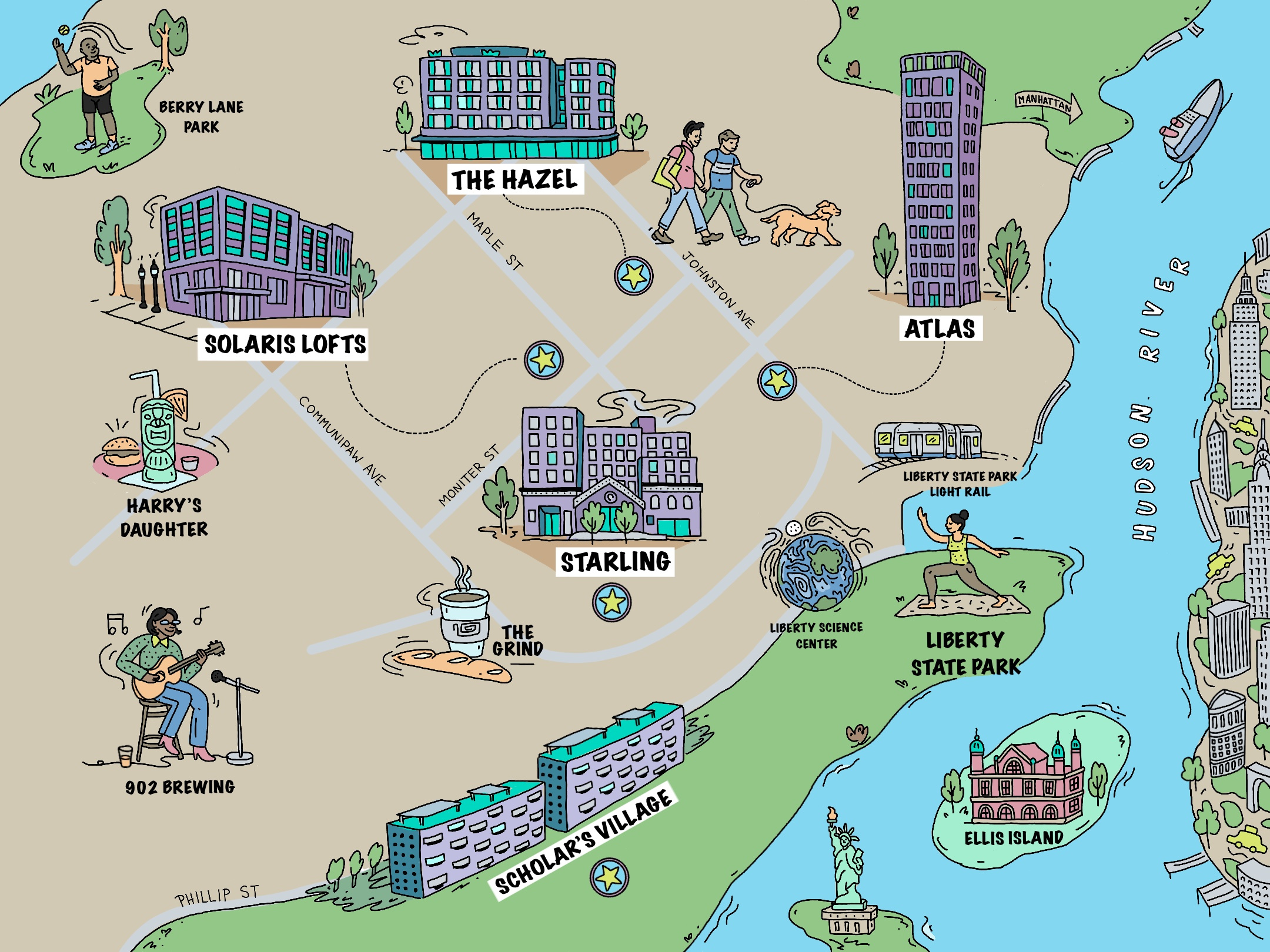 Illustrated Map for Bergen Realty Website