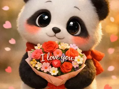 Love in Bloom – AI Panda Animation 💐🐼 3d illustration ai animation ai art ai generated animation character design creative ai cute character digital art effects illustration kling ai leonardo photoshop romantic art ui visual storytelling ✔ animation