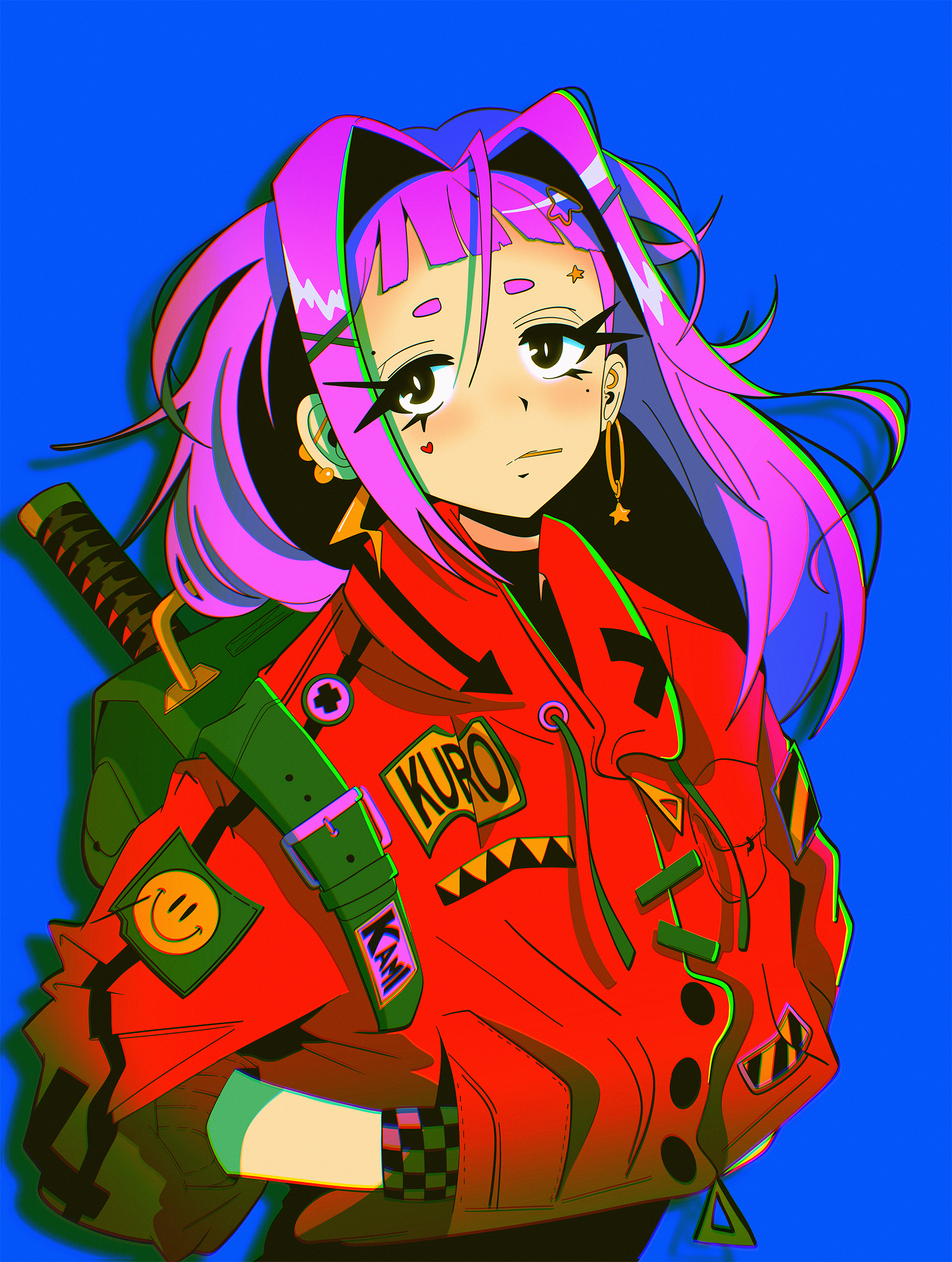 KUROKAMI Gallery abstract anime illustration ipad pro poster texture