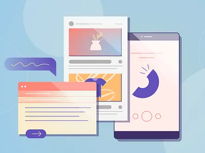 Vendor Notifications app ui illustration notifications phone