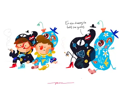 Dimensiones alternative bacteria camp cartoon character color cute design dimension illustration outfit universe