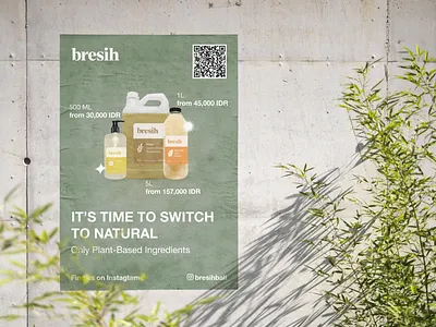 Advertising Banner for Brand of cleaning liquids for your home adv banner advertising banner branding dailyui design graphic design landing page liquids shop marketing natural shop plant poster street banner typography ui