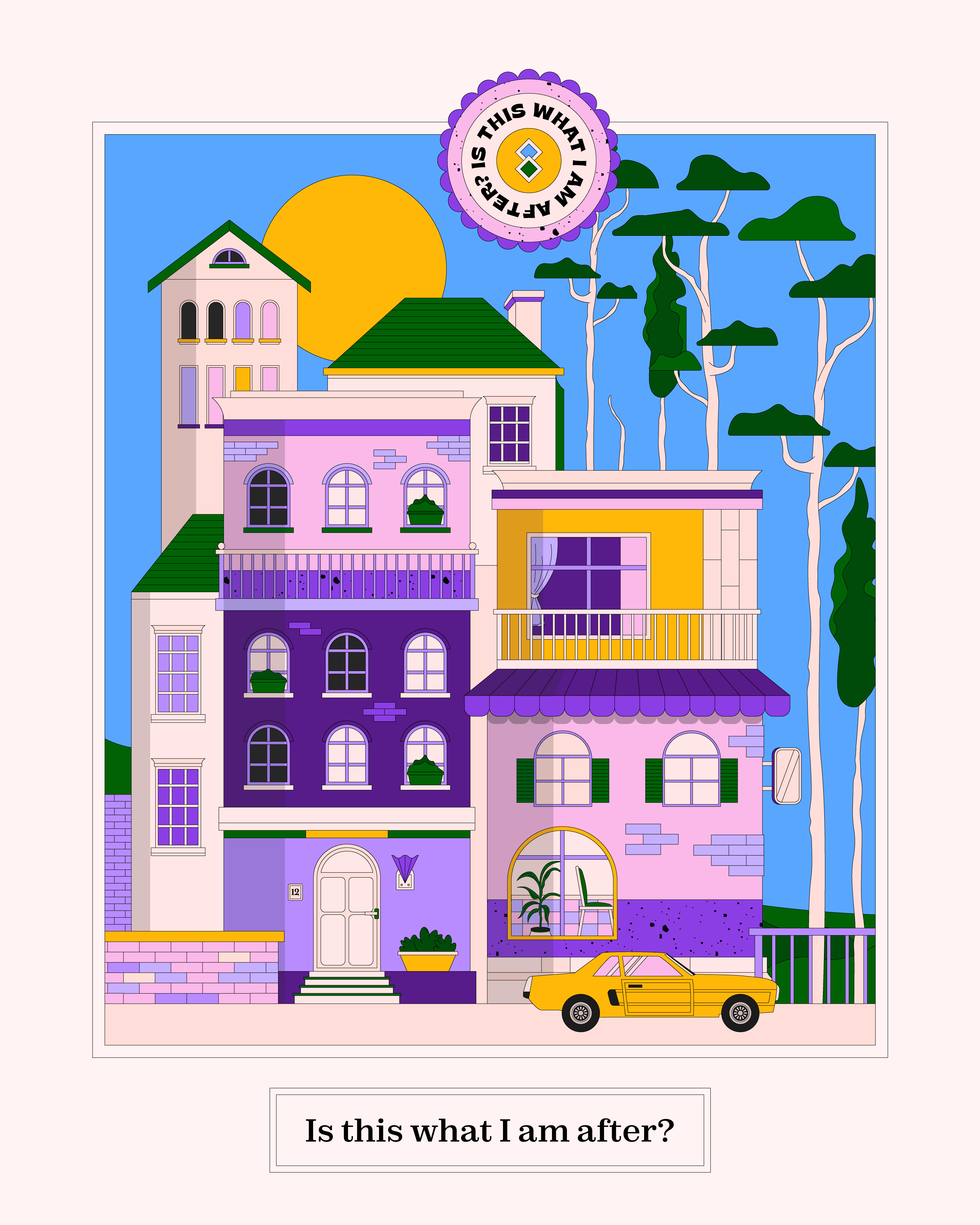 Is This What I am After? apartments architecture building color palette colorful colors day design house house illustration houses illustration neighborhood scene vector art vectorart