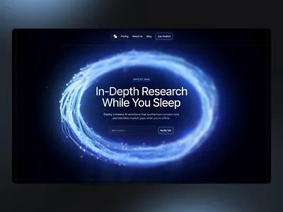 AI Website Hero 3d ai ai website animation dark futuristic hero saas sleek ui visual design web design website