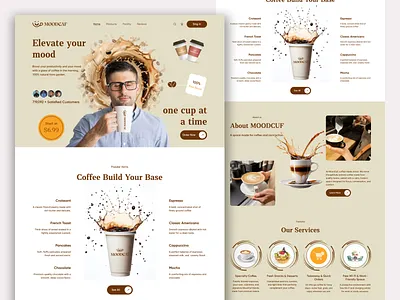 MOODCUF - Coffee shop website app design branding case study coffee shop web design dashboard design explore for you graphic design hero section landing page prototyping ui uiux user experience design user interface design ux web design
