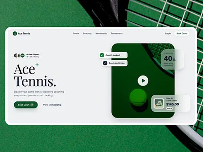 Tennis hero concept 3d animation branding graphic design logo motion graphics ui