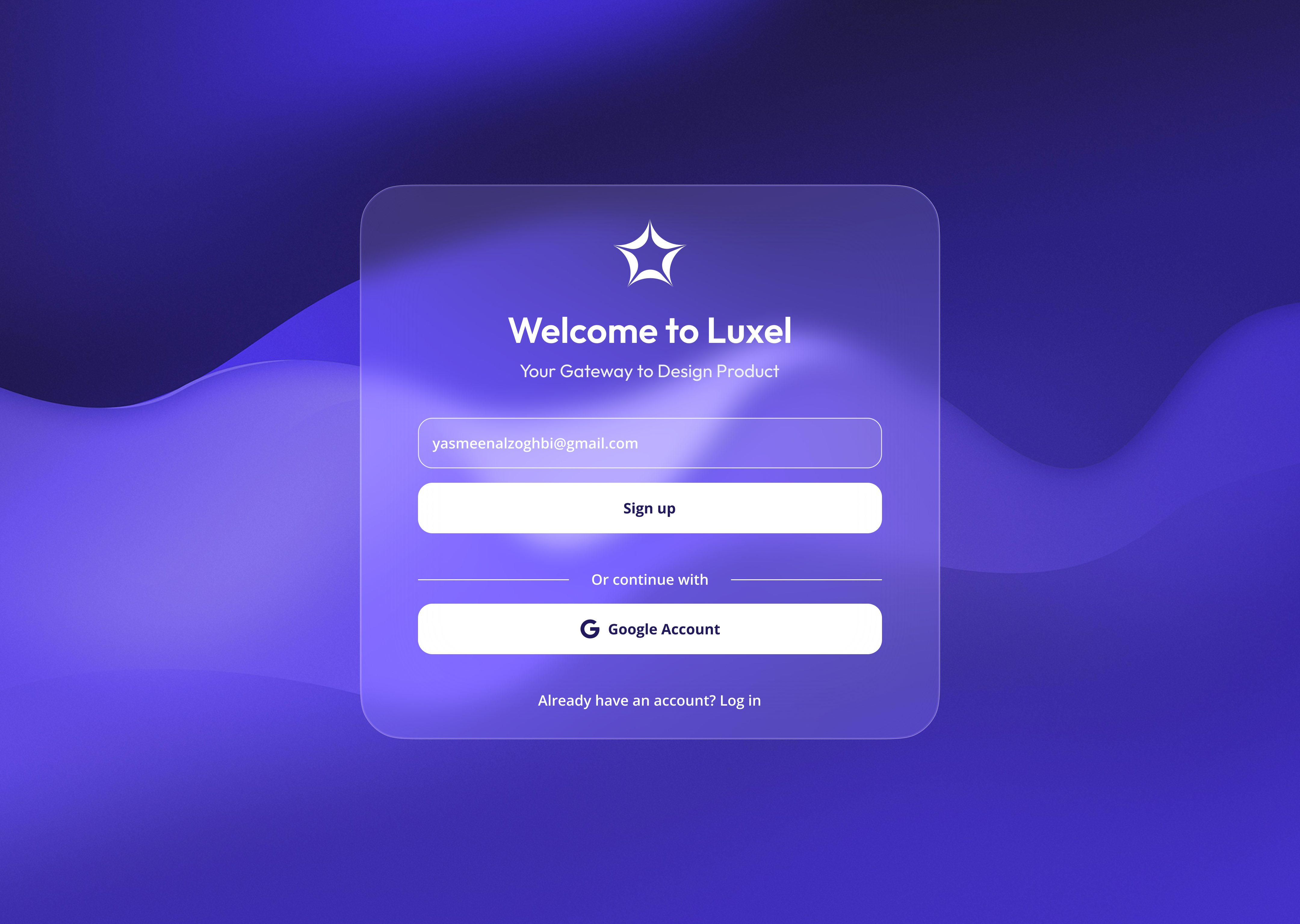Login Glass UI Design