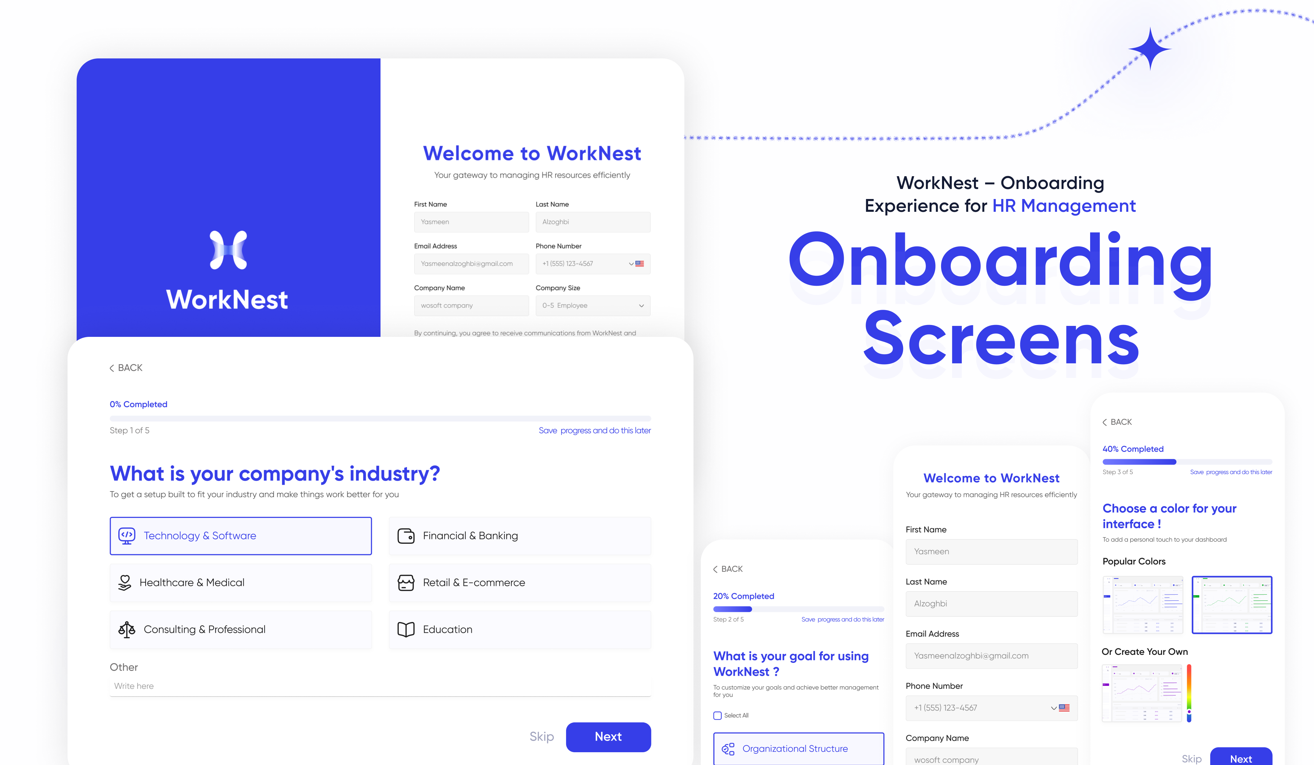 Onboarding Screens - HR Management