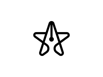 Simple And Modern Star Pen Logo app art branding clever design designer education graphic design illuatrtor illustration learn logo minimalist pen smart star vector