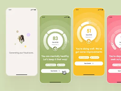 freud v3: AI Mental Health App - Smart Score UI ai mental health app ai wellness app brown clean figma design system flat freud ui kit green health score mental health score mental health ui minimal modern personalized health score smart score smart score ui smart wellness app strangehelix wellness score