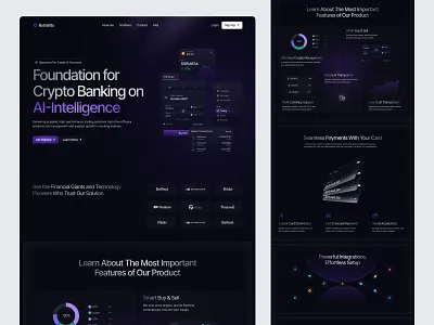SaaS Landing Page ai fintech bank banking crypto saas dark mode finance finance landing page finance saas fintech fintech design landing page landing page design product design saas saas design saas landing page saas website web design website website design