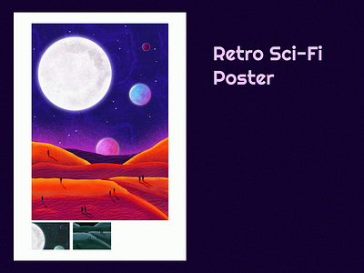 Retro Sci-Fi Art: a space poster with planets artist graphic design illustration ilustrator poster poster design procreate retro poster sci fi space poster
