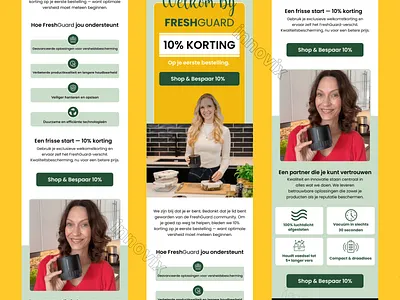 FreshGuard Welcome Offer – Email Template Design eco friendly ecommerce email email design email marketing email template figma food tech fresh design freshguard kitchen products klaviyo marketing campaign newsletter newsletter design ui