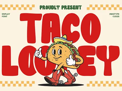Tacoloopey - Playful Display Font chungky font fun typeface